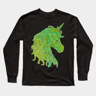 Mythical Unicorn - Green & Yellow Long Sleeve T-Shirt